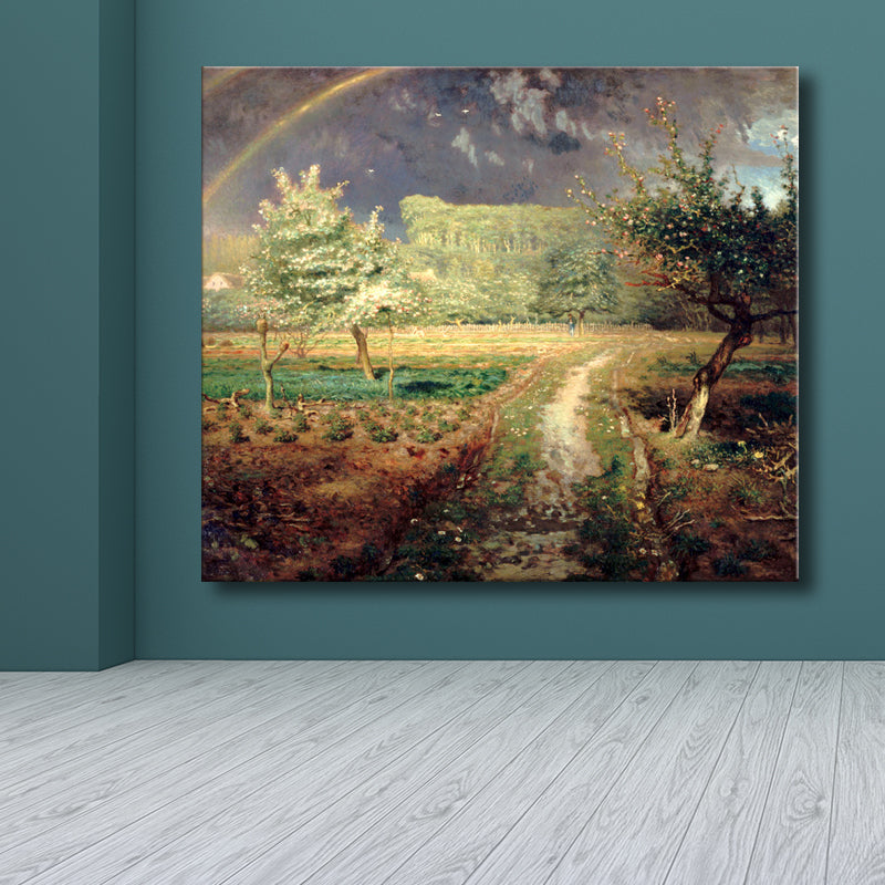 Photograph Idyllic Scenery Wall Art Decor Brown Canvas Painting Textured for Living Room Brown Clearhalo 'Art Gallery' 'Canvas Art' 'Country Art Gallery' 'French Country' 'Rustic' Arts' 1707696