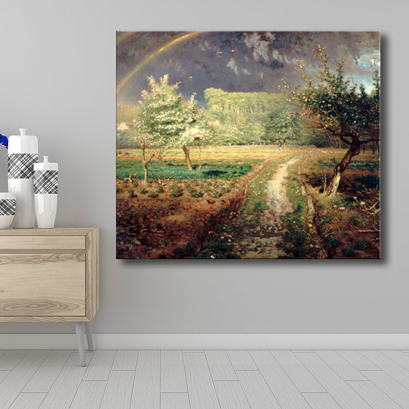 Photograph Idyllic Scenery Wall Art Decor Brown Canvas Painting Textured for Living Room Clearhalo 'Art Gallery' 'Canvas Art' 'Country Art Gallery' 'French Country' 'Rustic' Arts' 1707698