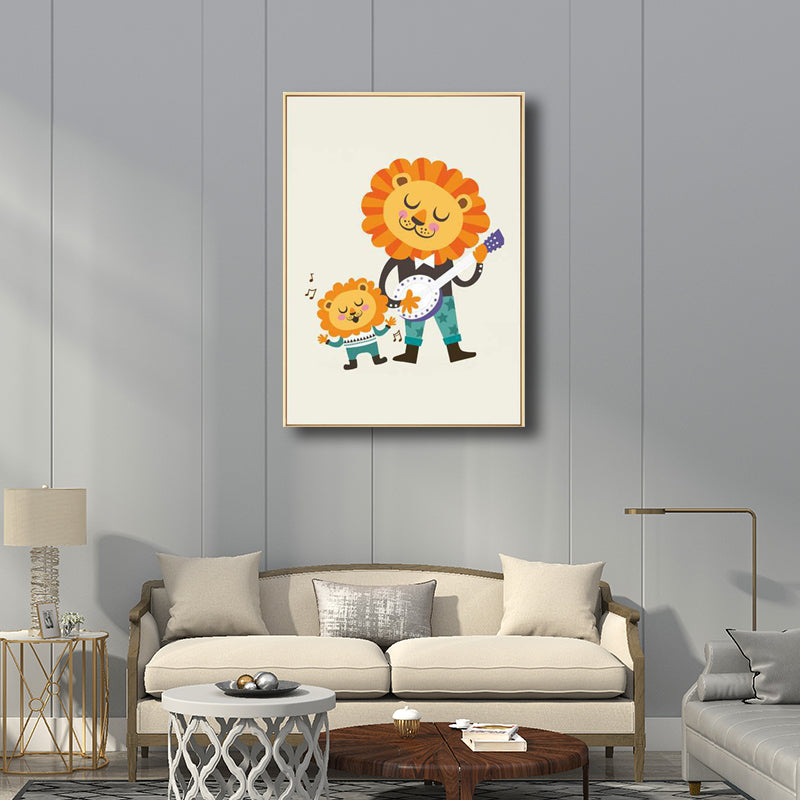 Children's Art Animals Canvas Kids Bedroom Wall Decor in Soft Color, Multiple Sizes Yellow Clearhalo 'Art Gallery' 'Canvas Art' 'Kids' Arts' 1707703