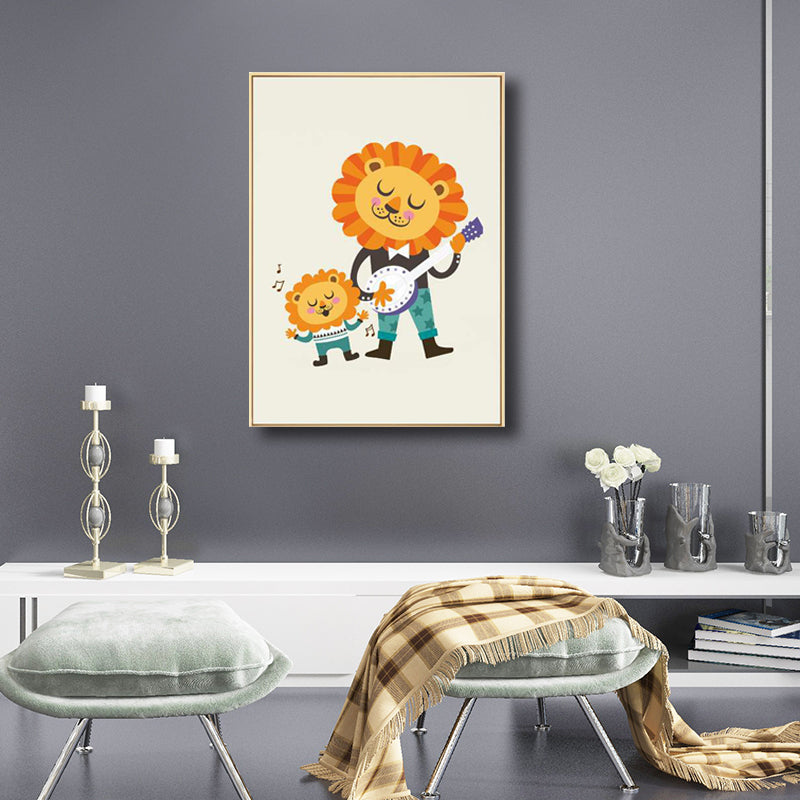 Children's Art Animals Canvas Kids Bedroom Wall Decor in Soft Color, Multiple Sizes Clearhalo 'Art Gallery' 'Canvas Art' 'Kids' Arts' 1707704