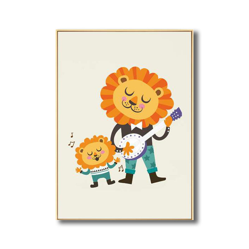 Children's Art Animals Canvas Kids Bedroom Wall Decor in Soft Color, Multiple Sizes Clearhalo 'Art Gallery' 'Canvas Art' 'Kids' Arts' 1707706