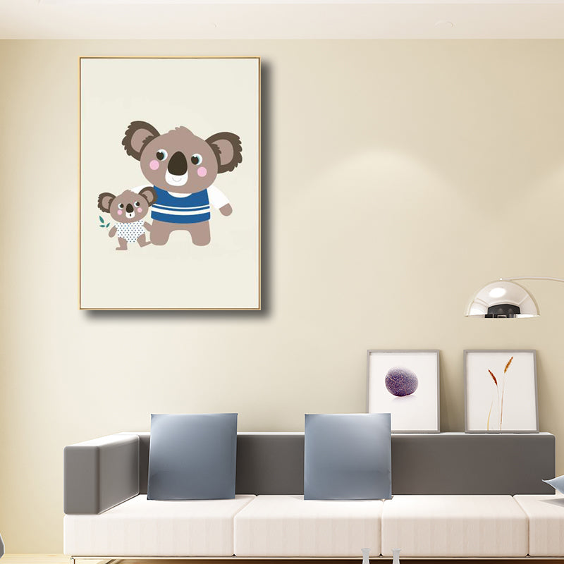 Children's Art Animals Canvas Kids Bedroom Wall Decor in Soft Color, Multiple Sizes Brown Clearhalo 'Art Gallery' 'Canvas Art' 'Kids' Arts' 1707710