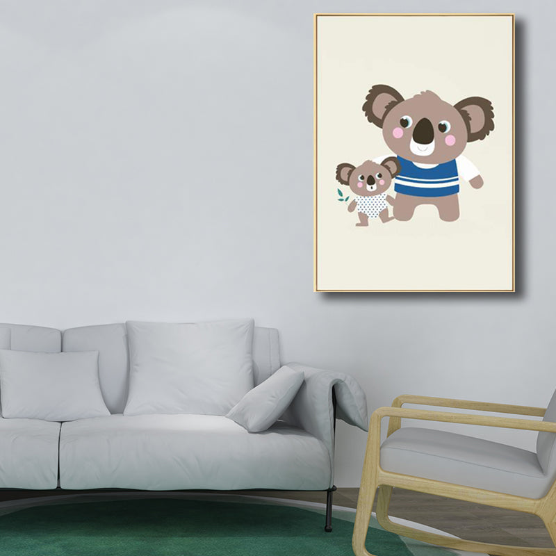Children's Art Animals Canvas Kids Bedroom Wall Decor in Soft Color, Multiple Sizes Clearhalo 'Art Gallery' 'Canvas Art' 'Kids' Arts' 1707712