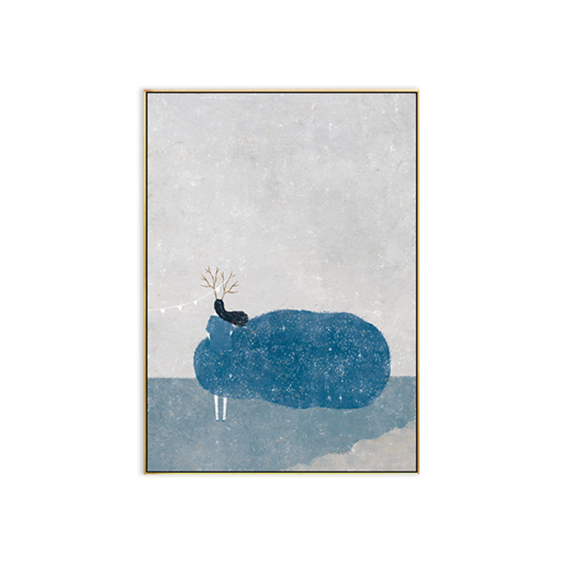 Dreamy Girls Playing Drawing Canvas House Interior Figure Print Wall Art in Soft Color Clearhalo 'Art Gallery' 'Canvas Art' 'Kids' Arts' 1707765