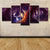 Fairy Tale Forest Deer Canvas Cartoon Multi-Piece Wall Art Decor in Purple for Home Purple Clearhalo 'Art Gallery' 'Canvas Art' 'Kids' Arts' 1707784