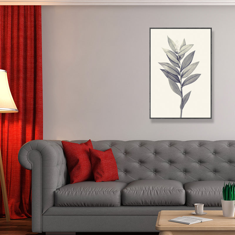 Canvas Textured Wall Decor Minimalism Style Botanical Branch Painting, Multiple Sizes Grey Design 4 Clearhalo 'Art Gallery' 'Canvas Art' 'Contemporary Art Gallery' 'Contemporary Art' 'Minimalism' 'Minimalist Art Gallery' 'Scandinavian' Arts' 1707813