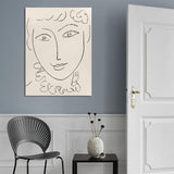 Women Pattern Wall Decor in Beige Minimalism Style Canvas for Living Room, Multiple Sizes Beige