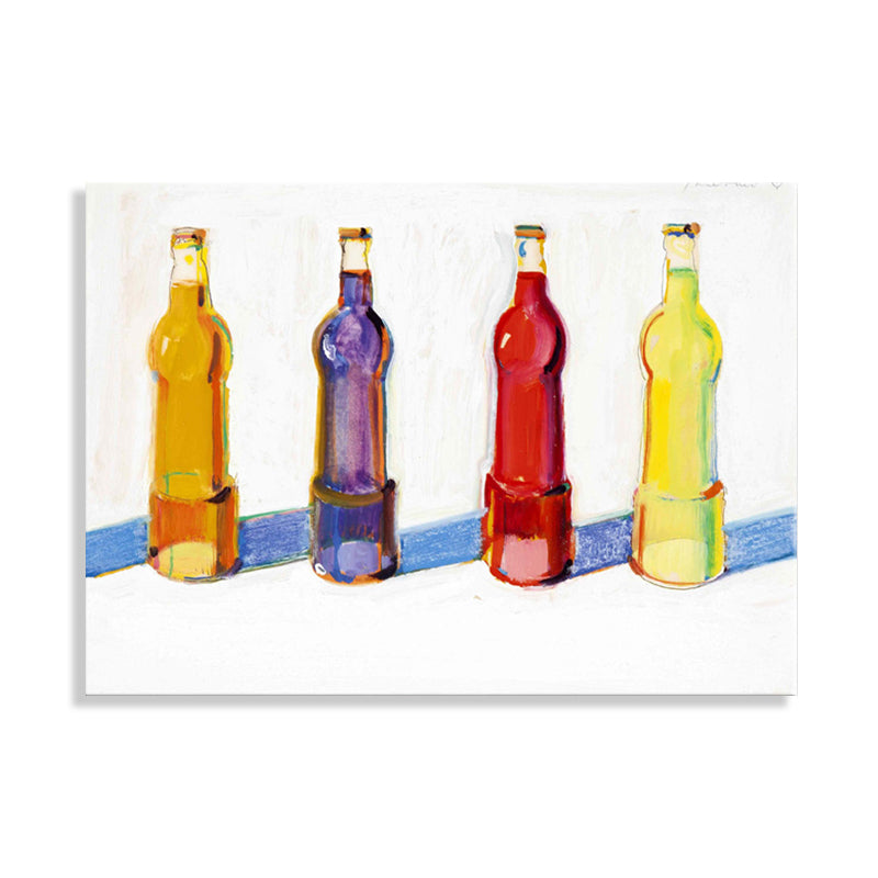 Beverage Bottles Wall Decor in Yellow Traditional Style Painting for Living Room Clearhalo 'Art Gallery' 'Canvas Art' 'Traditional' Arts' 1707845