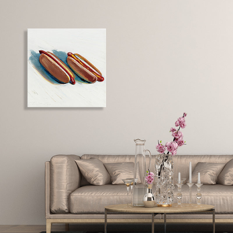 Textured Sausage Bread Wall Decor Canvas Traditional Style Painting for Living Room Clearhalo 'Art Gallery' 'Canvas Art' 'Traditional' Arts' 1707850
