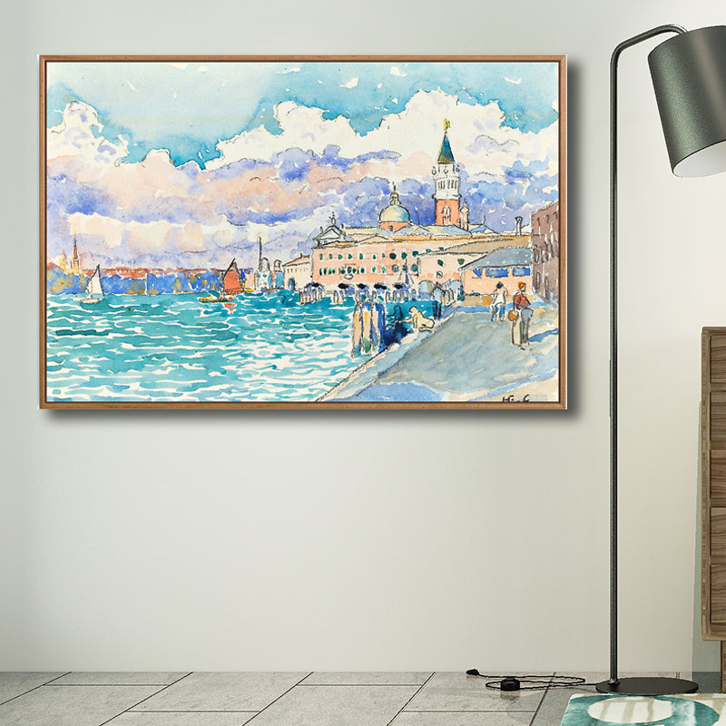 Vintage Painting Landscapes Wall Art Pastel Color Textured Canvas Print for Living Room Clearhalo 'Art Gallery' 'Canvas Art' 'Country Art Gallery' 'French Country' 'Rustic' Arts' 1707870