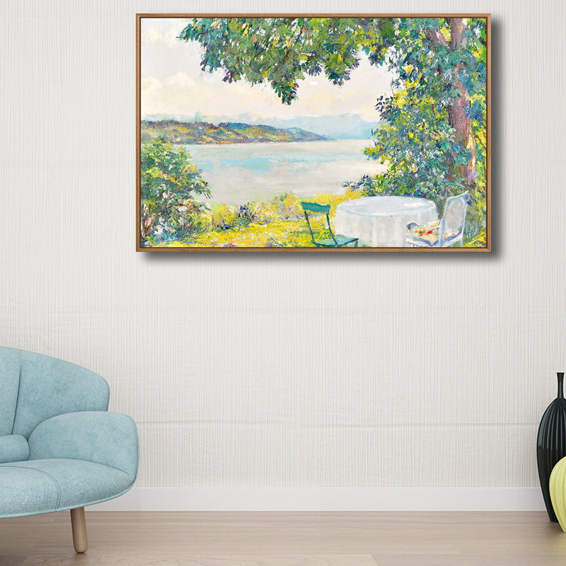 Vintage Painting Landscapes Wall Art Pastel Color Textured Canvas Print for Living Room Clearhalo 'Art Gallery' 'Canvas Art' 'Country Art Gallery' 'French Country' 'Rustic' Arts' 1707877