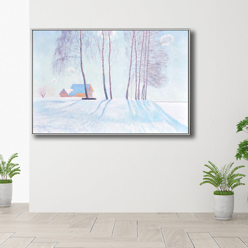 Vintage Painting Landscapes Wall Art Pastel Color Textured Canvas Print for Living Room Clearhalo 'Art Gallery' 'Canvas Art' 'Country Art Gallery' 'French Country' 'Rustic' Arts' 1707880