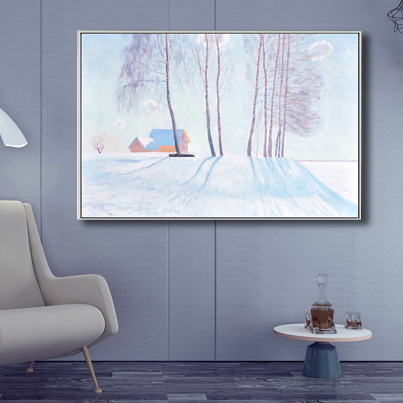 Vintage Painting Landscapes Wall Art Pastel Color Textured Canvas Print for Living Room Clearhalo 'Art Gallery' 'Canvas Art' 'Country Art Gallery' 'French Country' 'Rustic' Arts' 1707881