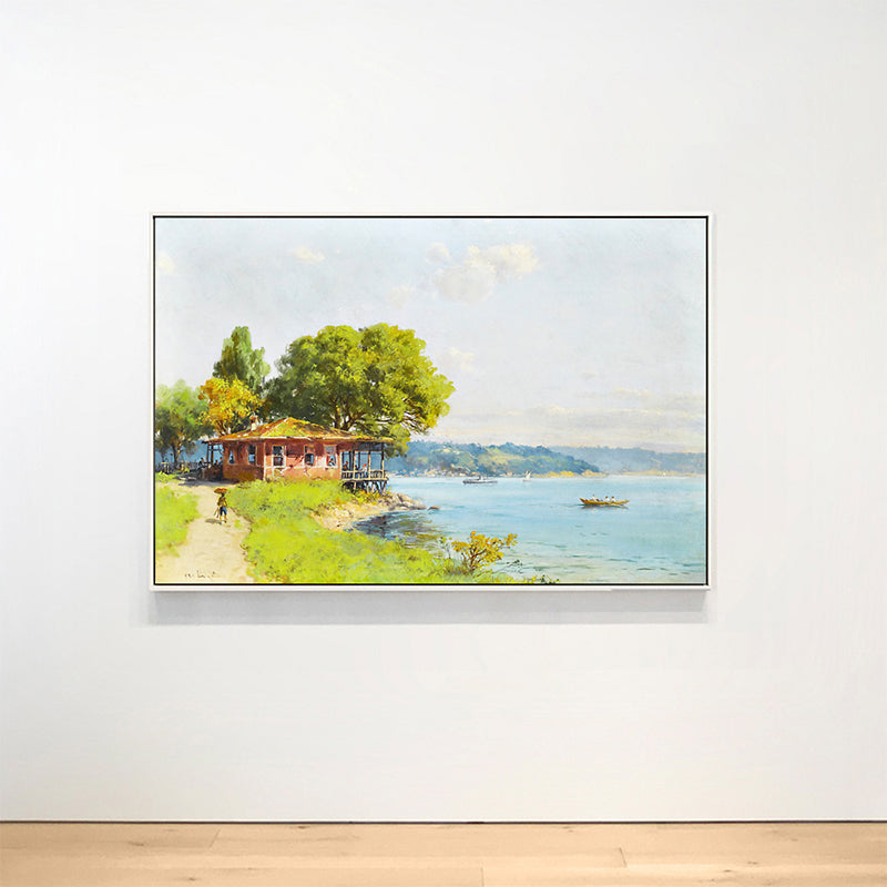 Vintage Painting Landscapes Wall Art Pastel Color Textured Canvas Print for Living Room Green Clearhalo 'Art Gallery' 'Canvas Art' 'Country Art Gallery' 'French Country' 'Rustic' Arts' 1707887