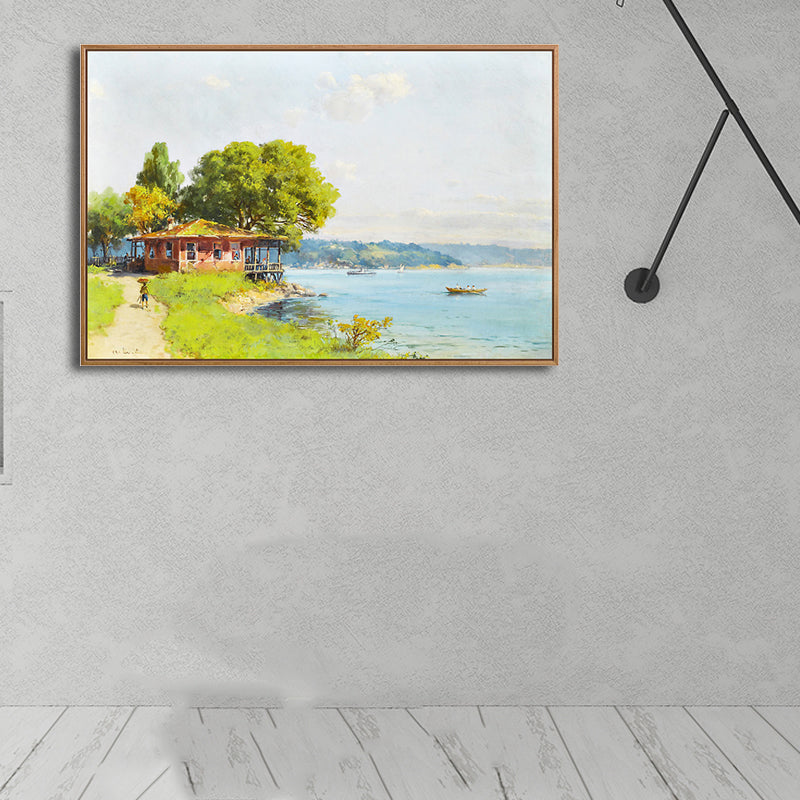 Vintage Painting Landscapes Wall Art Pastel Color Textured Canvas Print for Living Room Clearhalo 'Art Gallery' 'Canvas Art' 'Country Art Gallery' 'French Country' 'Rustic' Arts' 1707888
