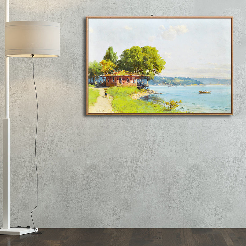 Vintage Painting Landscapes Wall Art Pastel Color Textured Canvas Print for Living Room Clearhalo 'Art Gallery' 'Canvas Art' 'Country Art Gallery' 'French Country' 'Rustic' Arts' 1707889