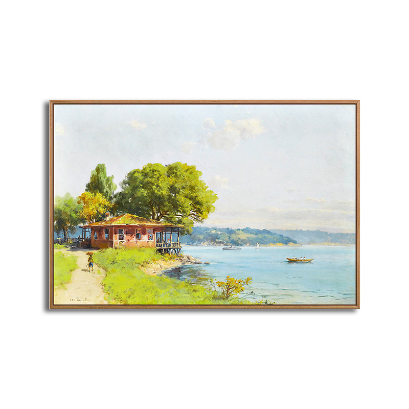 Vintage Painting Landscapes Wall Art Pastel Color Textured Canvas Print for Living Room Clearhalo 'Art Gallery' 'Canvas Art' 'Country Art Gallery' 'French Country' 'Rustic' Arts' 1707890