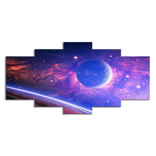 Science Fiction Wall Art Purple Universe Planets Canvas for House Interior Clearhalo 'Art Gallery' 'Canvas Art' 'Kids' Arts' 1707894