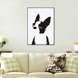 Kids Style Bulldog Art Canvas White Domesticated Animal Painting, Multiple Sizes Available White Clearhalo 'Art Gallery' 'Canvas Art' 'Kids' Arts' 1707928