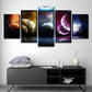 Starry Sky Planets Wall Art Multi-Piece Fictional Kids Bedroom Canvas Print in Black Clearhalo 'Art Gallery' 'Canvas Art' 'Kids' Arts' 1707937