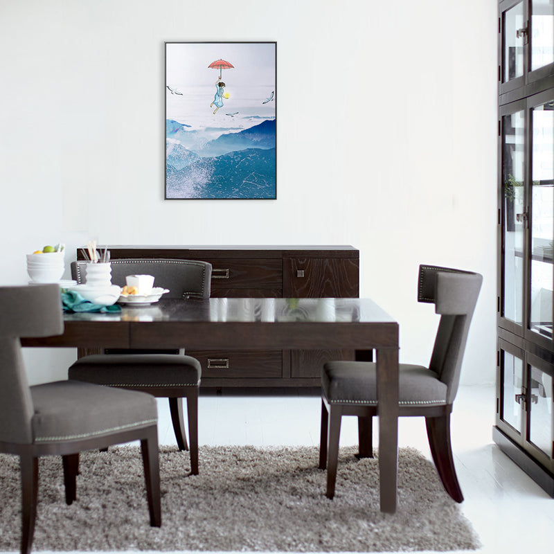 Colossal Sea and Kid Painting for Children Bedroom in Blue, Multiple Sizes Options Blue Design 1 Clearhalo 'Art Gallery' 'Canvas Art' 'Kids' Arts' 1707984