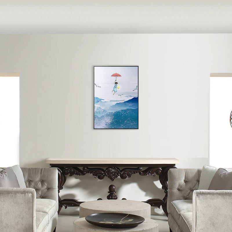 Colossal Sea and Kid Painting for Children Bedroom in Blue, Multiple Sizes Options Clearhalo 'Art Gallery' 'Canvas Art' 'Kids' Arts' 1707985