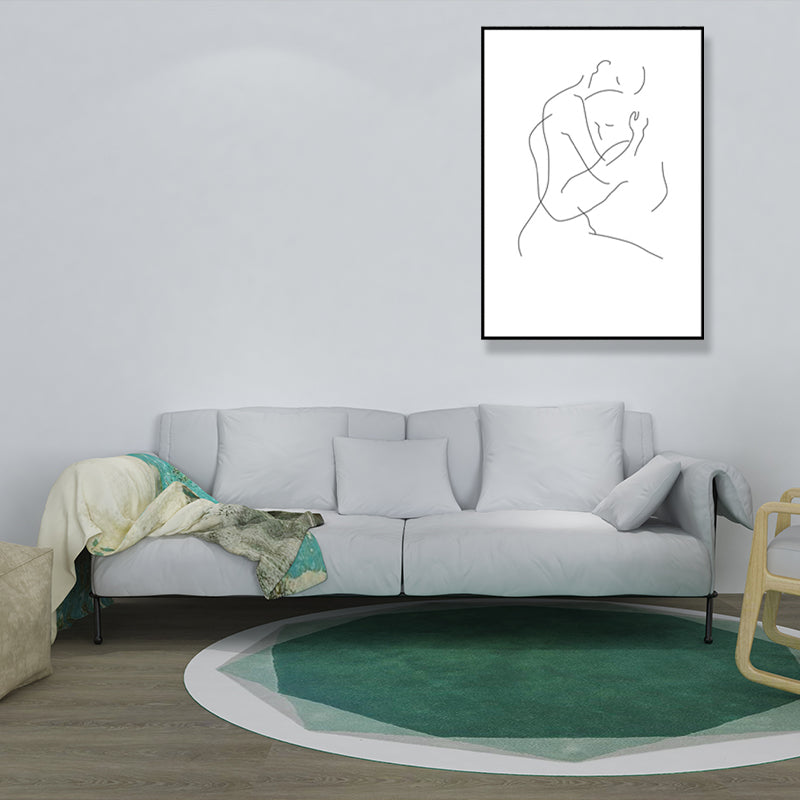 Pencil Line Drawing Wall Art in Black and White Canvas Print Wall Decor, Textured Clearhalo 'Art Gallery' 'Canvas Art' 'Contemporary Art Gallery' 'Contemporary Art' 'Minimalism' 'Minimalist Art Gallery' 'Scandinavian' Arts' 1707996