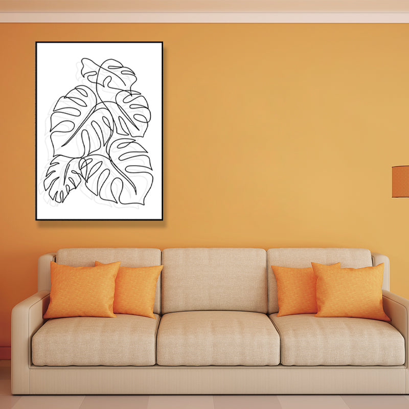 Pencil Line Drawing Wall Art in Black and White Canvas Print Wall Decor, Textured White Design 5 Clearhalo 'Art Gallery' 'Canvas Art' 'Contemporary Art Gallery' 'Contemporary Art' 'Minimalism' 'Minimalist Art Gallery' 'Scandinavian' Arts' 1708006