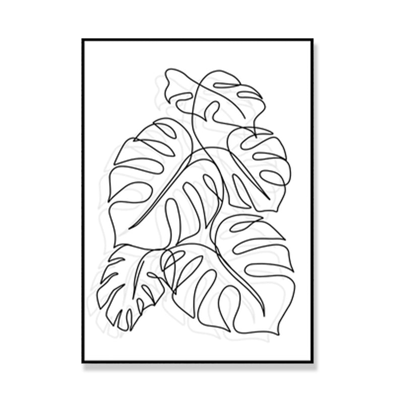 Pencil Line Drawing Wall Art in Black and White Canvas Print Wall Decor, Textured Clearhalo 'Art Gallery' 'Canvas Art' 'Contemporary Art Gallery' 'Contemporary Art' 'Minimalism' 'Minimalist Art Gallery' 'Scandinavian' Arts' 1708009