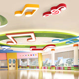 Musical Note Classroom Flush Ceiling Light Metal Lovely Bright-Colored Ceiling Lamp Clearhalo 'Ceiling Lights' 'Close To Ceiling Lights' 'Close to ceiling' 'Flush mount' Lighting' 170801