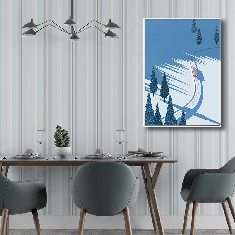 Canvas Light Color Wall Decor Rustic Style Landscape Painting, Multiple Sizes Options Dark Blue Clearhalo 'Art Gallery' 'Canvas Art' 'Country Art Gallery' 'French Country' 'Rustic' Arts' 1708024