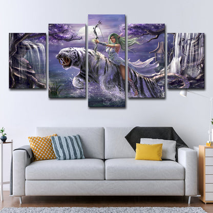 Kid Animal Game Character Canvas Purple Teenage Bedroom Wall Art, Multi-Piece Purple Clearhalo 'Art Gallery' 'Canvas Art' 'Kids' Arts' 1708102