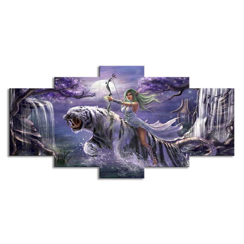 Kid Animal Game Character Canvas Purple Teenage Bedroom Wall Art, Multi-Piece Clearhalo 'Art Gallery' 'Canvas Art' 'Kids' Arts' 1708105