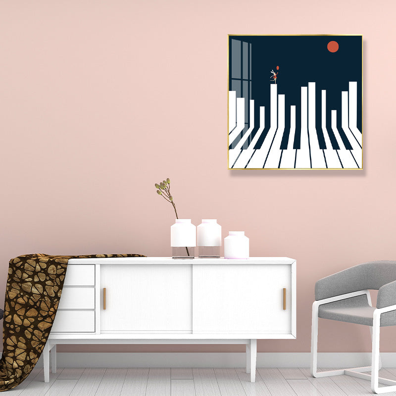 Childrens Art Abstract Drawing Canvas Dark Color Textured Wall Decor for Family Room Blue Clearhalo 'Art Gallery' 'Canvas Art' 'Kids' Arts' 1708110