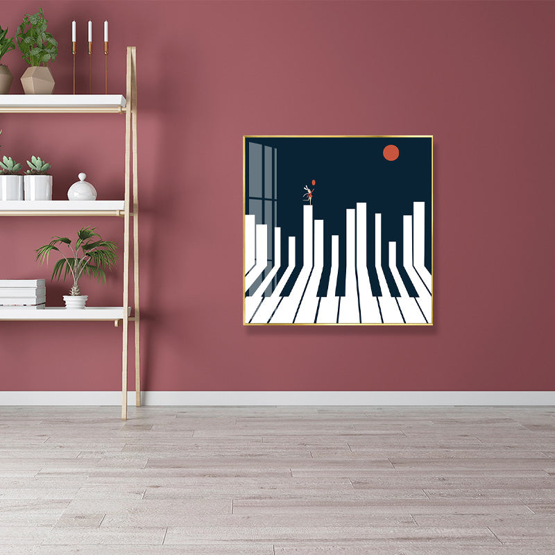 Childrens Art Abstract Drawing Canvas Dark Color Textured Wall Decor for Family Room Clearhalo 'Art Gallery' 'Canvas Art' 'Kids' Arts' 1708111