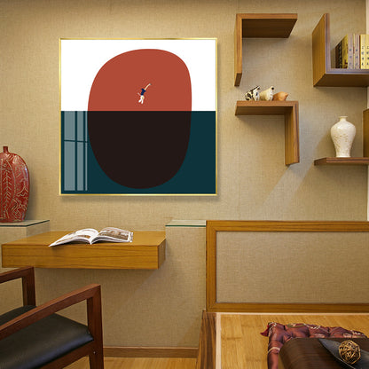 Childrens Art Abstract Drawing Canvas Dark Color Textured Wall Decor for Family Room Red Clearhalo 'Art Gallery' 'Canvas Art' 'Kids' Arts' 1708116