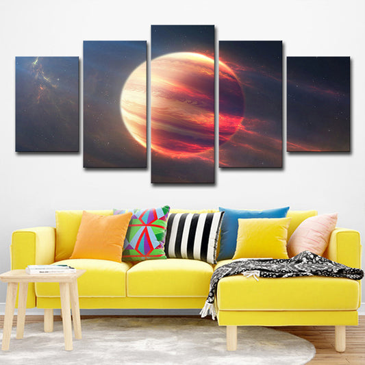 Mars Sphere Wall Art Print Multi-Piece Fictional Living Room Canvas in Red and Black Red Clearhalo 'Art Gallery' 'Canvas Art' 'Kids' Arts' 1708213
