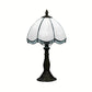 Traditional Scalloped Table Lighting 1 Light Stained Glass Indoor Lighting Fixture in Blue/White Clearhalo 'Lamps' 'Table Lamps' Lighting' 170822