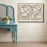 Chaos Line Canvas Wall Art Black and Beige Minimalism Wall Decor for Living Room Clearhalo 'Art Gallery' 'Canvas Art' 'Contemporary Art Gallery' 'Contemporary Art' 'Minimalism' 'Minimalist Art Gallery' 'Scandinavian' Arts' 1708229