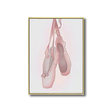 Ballet Shoes Wall Art Decor Textured Kids Style Girls Bedroom Canvas Print in Pink Clearhalo 'Art Gallery' 'Canvas Art' 'Kids' Arts' 1708236