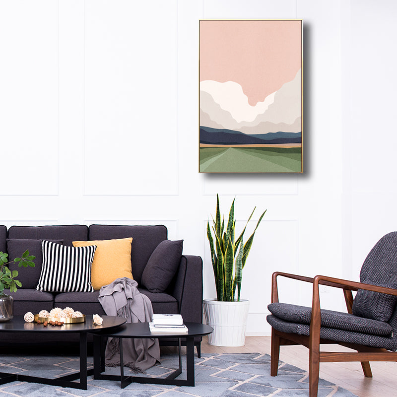 Canvas Textured Wall Decor Country Style Mountains Landscape Painting, Multiple Sizes Clearhalo 'Art Gallery' 'Canvas Art' 'Country Art Gallery' 'French Country' 'Rustic' Arts' 1708252