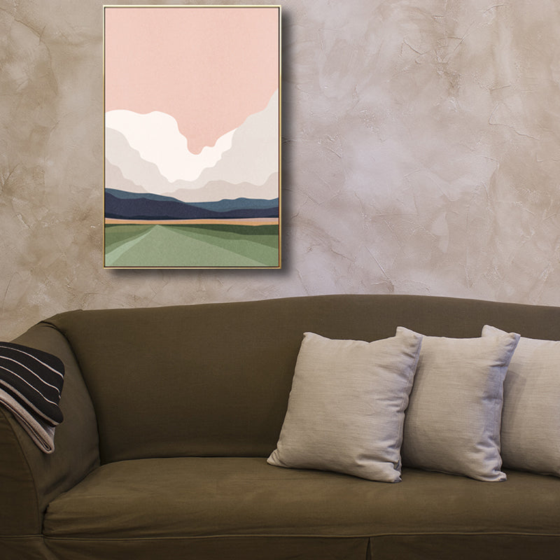 Canvas Textured Wall Decor Country Style Mountains Landscape Painting, Multiple Sizes Clearhalo 'Art Gallery' 'Canvas Art' 'Country Art Gallery' 'French Country' 'Rustic' Arts' 1708253