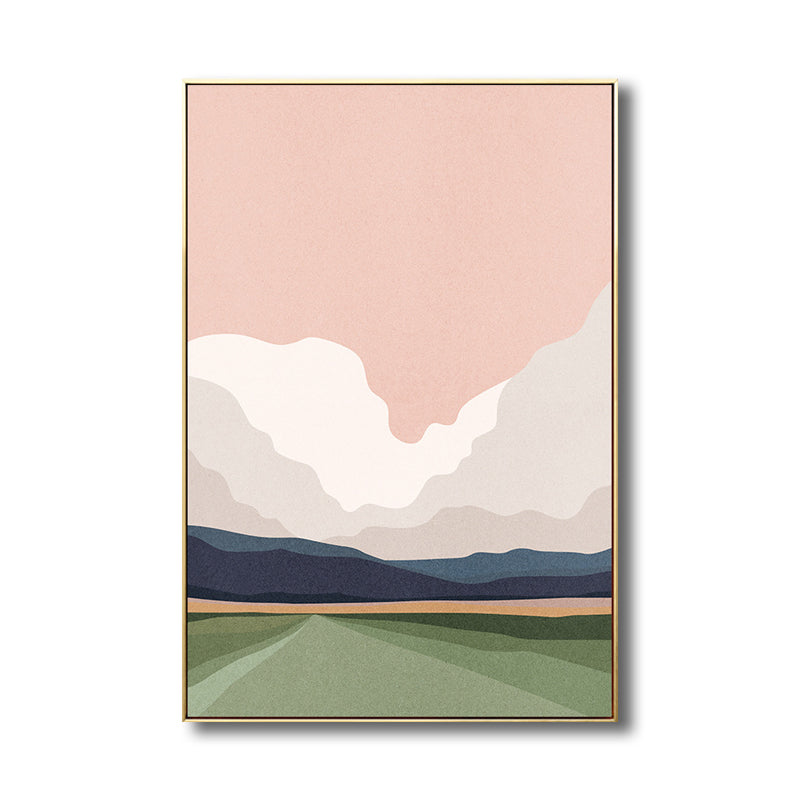 Canvas Textured Wall Decor Country Style Mountains Landscape Painting, Multiple Sizes Clearhalo 'Art Gallery' 'Canvas Art' 'Country Art Gallery' 'French Country' 'Rustic' Arts' 1708254