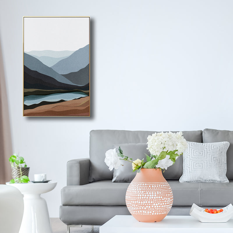 Canvas Textured Wall Decor Country Style Mountains Landscape Painting, Multiple Sizes Clearhalo 'Art Gallery' 'Canvas Art' 'Country Art Gallery' 'French Country' 'Rustic' Arts' 1708259