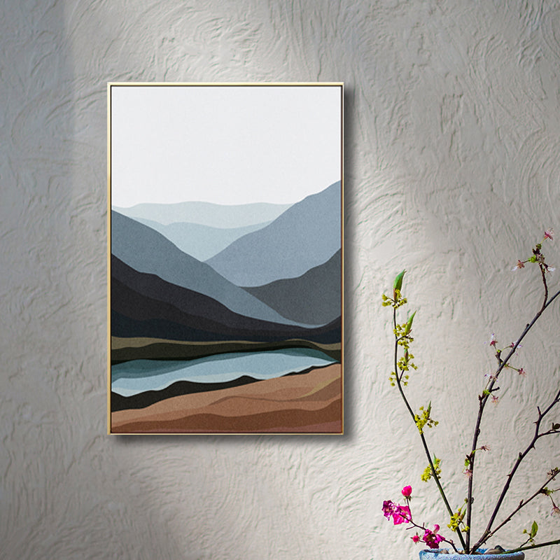 Canvas Textured Wall Decor Country Style Mountains Landscape Painting, Multiple Sizes Clearhalo 'Art Gallery' 'Canvas Art' 'Country Art Gallery' 'French Country' 'Rustic' Arts' 1708260