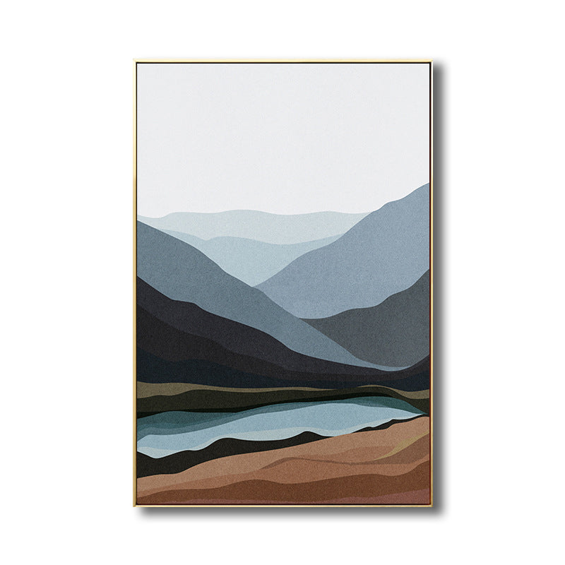 Canvas Textured Wall Decor Country Style Mountains Landscape Painting, Multiple Sizes Clearhalo 'Art Gallery' 'Canvas Art' 'Country Art Gallery' 'French Country' 'Rustic' Arts' 1708261