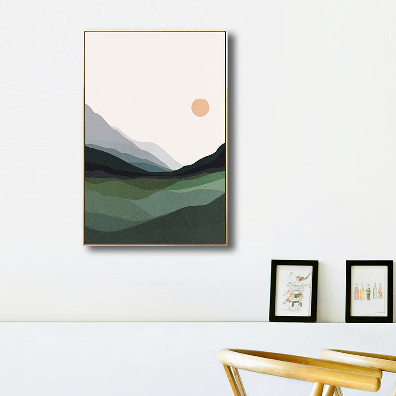 Canvas Textured Wall Decor Country Style Mountains Landscape Painting, Multiple Sizes Clearhalo 'Art Gallery' 'Canvas Art' 'Country Art Gallery' 'French Country' 'Rustic' Arts' 1708263