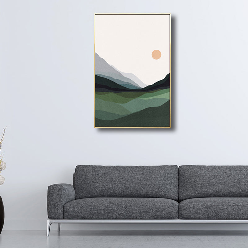 Canvas Textured Wall Decor Country Style Mountains Landscape Painting, Multiple Sizes Clearhalo 'Art Gallery' 'Canvas Art' 'Country Art Gallery' 'French Country' 'Rustic' Arts' 1708264