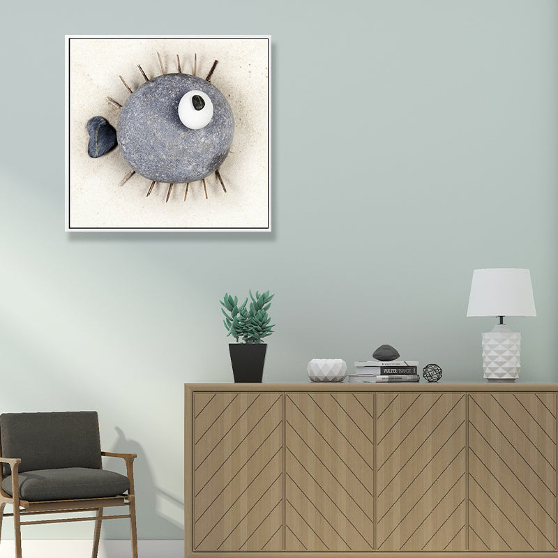 Soft Color Fish Pattern Canvas Textured Wall Print for Kids Bedroom, Multiple Sizes Clearhalo 'Art Gallery' 'Canvas Art' 'Kids' Arts' 1708348