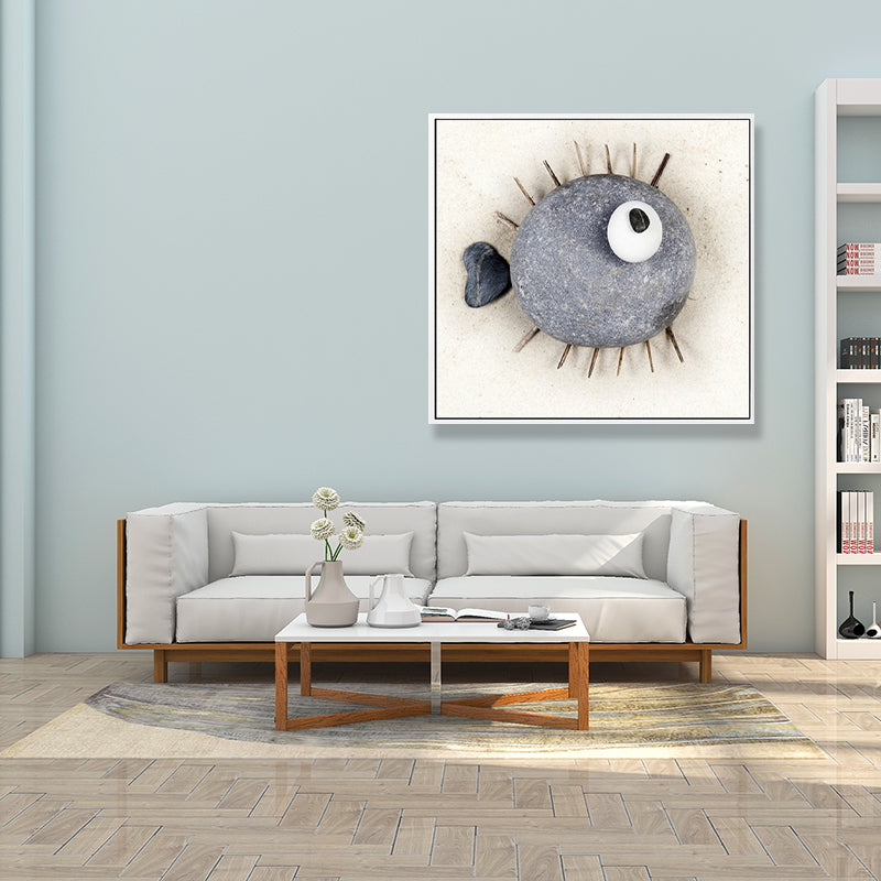 Soft Color Fish Pattern Canvas Textured Wall Print for Kids Bedroom, Multiple Sizes Clearhalo 'Art Gallery' 'Canvas Art' 'Kids' Arts' 1708349